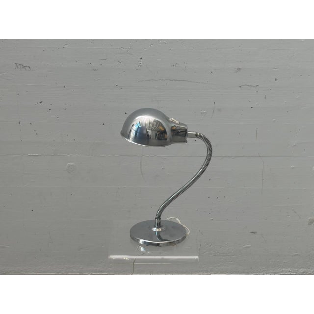 Metal Chrome Table Lamp with Gooseneck, Italy, 1960s For Sale - Image 7 of 18