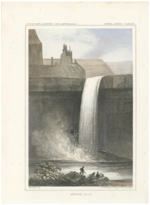 View of Palouse Falls Scenic Cascade in Washington, 1856, Paper