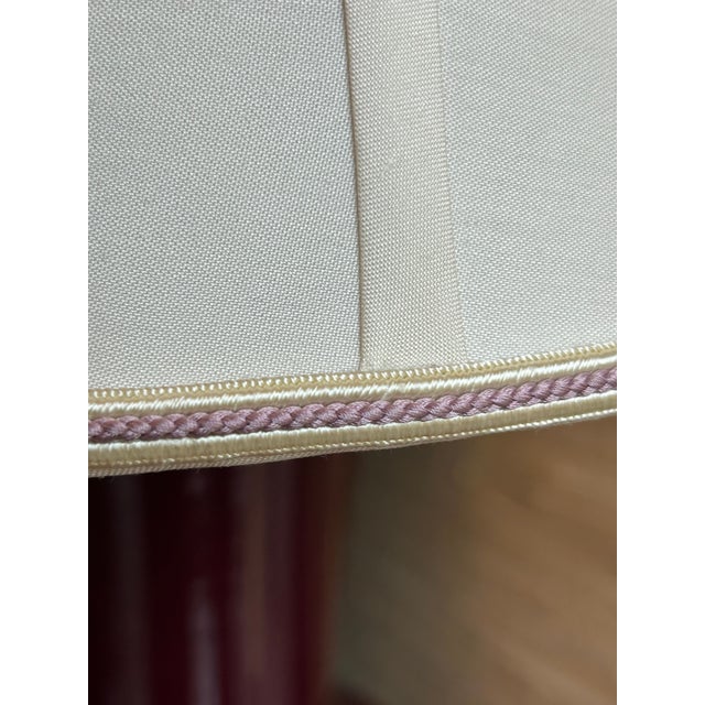 Pair of Silk Lampshades With Lavender Trim For Sale - Image 4 of 9