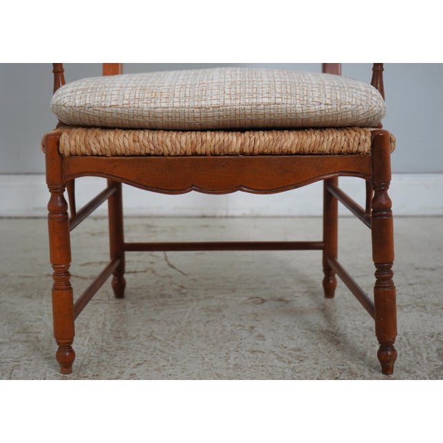 French Country Woven Seat Arm Chair For Sale - Image 9 of 17