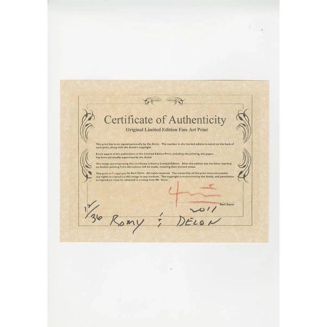 1960s Bert Stern, Romy et Delon 1, 1960, Photographic Print For Sale - Image 5 of 7