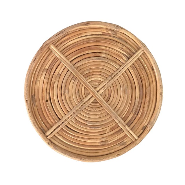 Mid-Century Modern Pencil Reed, Rattan and Brass Umbrella Stand, Italy For Sale - Image 3 of 8