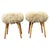 Cream Mid-Century Sheepskin and Beechwood Stools, 1950s, Set of 2 For Sale - Image 8 of 8