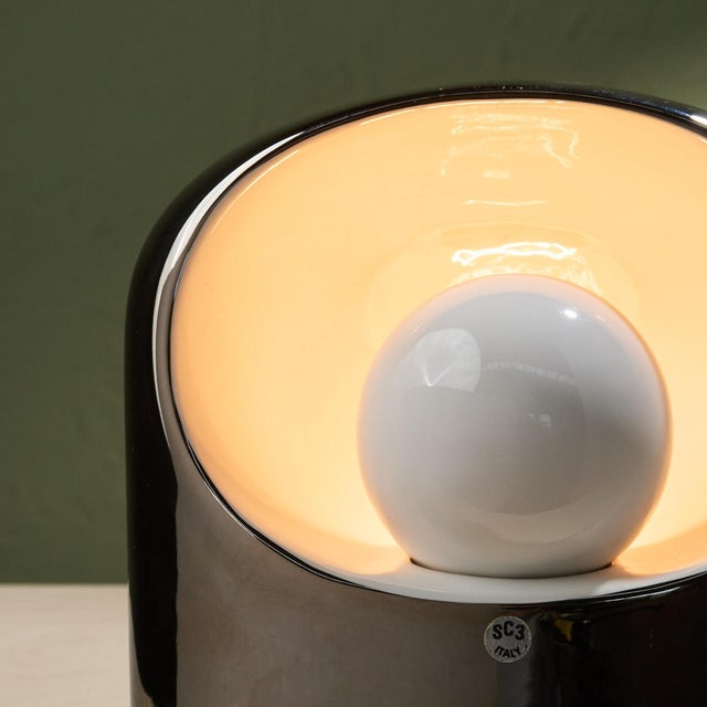 Venezia Table Lamp in Ceramic and Silver by Marcello Cuneo for SC3 / Phillips, Italy, 1970s For Sale - Image 10 of 13