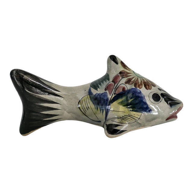 1970s Tonala Ceramic Fish Figurine For Sale