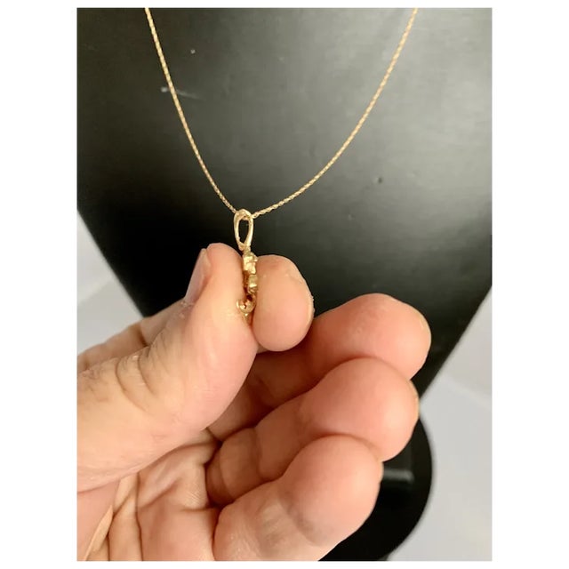 1970s 1970s 14k Gold Nugget Pendant For Sale - Image 5 of 7