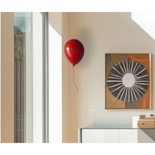 2020s Red Glossy Ceramic Balloon Wall Sculpture -Medium Size For Sale - Image 5 of 9