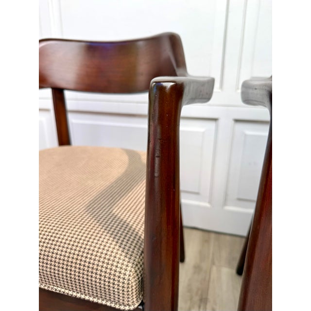 Pair of 1960s Gold Desk & Safe Co. Sculpted Wood Mid-Century Armchairs For Sale - Image 17 of 18