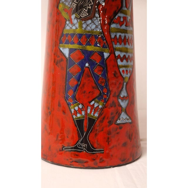 Glazed Ceramic Table Lamp from Cemas in Sesto Fiorentino, 1950s For Sale - Image 12 of 13