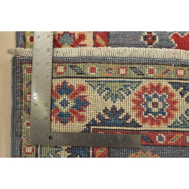 Kazak Runner 2’10” X 6’7” Blue Wool Tribal Hand-Knotted Oriental Rug For Sale - Image 12 of 12
