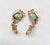 Napier Vintage 1950s Signed Napier Goldtone Faux-Jade Clip Earrings-2 Pieces For Sale - Image 4 of 6