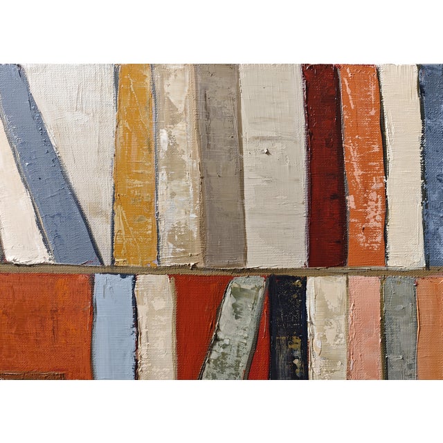 Cadence Des Livres, Contemporary Abstract Library Painting, Framed by French Artist Sophie Dumont. For Sale - Image 6 of 8