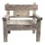 Outdoor Vintage Rustic Grey Teak Railway Wood Chair For Sale