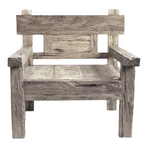 Outdoor Vintage Rustic Grey Teak Railway Wood Chair