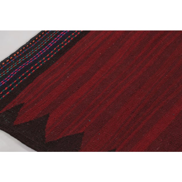 Tribal Vintage Sofreh Persian Kilim, Square Rug in Deep Red Open Field - Rug & Kilim For Sale - Image 3 of 8