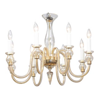 1960s Scintillating 8-Light Venetian Glass Chandelier For Sale