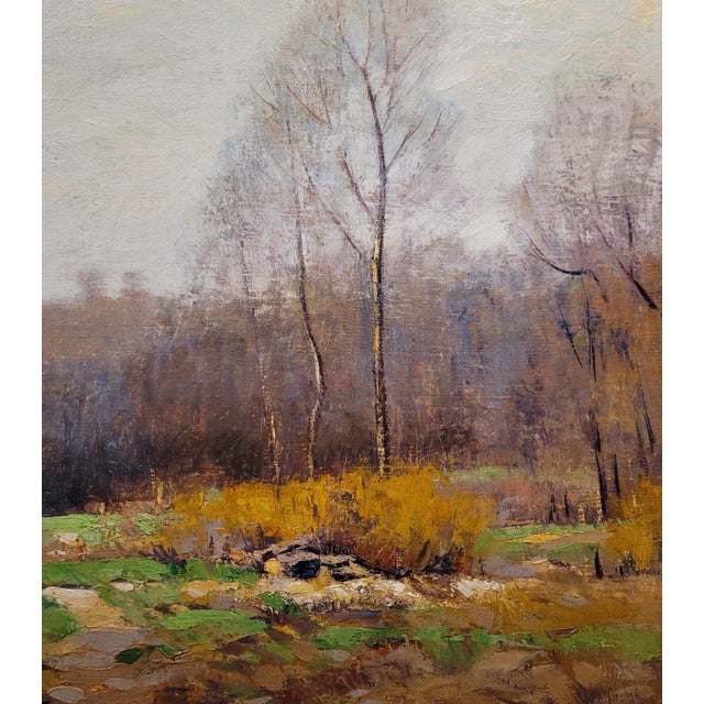 American Clifton Wheeler - 1922 Autumn Landscape in Indiana - Oil Painting For Sale - Image 3 of 12