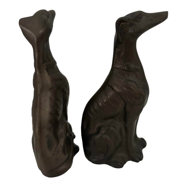 Pair of Vintage Borzoi Dog Bookends For Sale