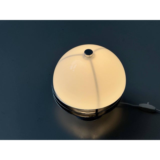 Space Age Table Lamps with Opal Glass Dome and Chrome Rings, 1970s For Sale - Image 6 of 18