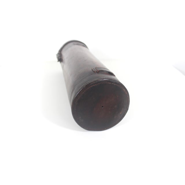 Antique Leather Canister Tube for Map Thermos Wine or Whiskey Bottle For Sale - Image 6 of 14