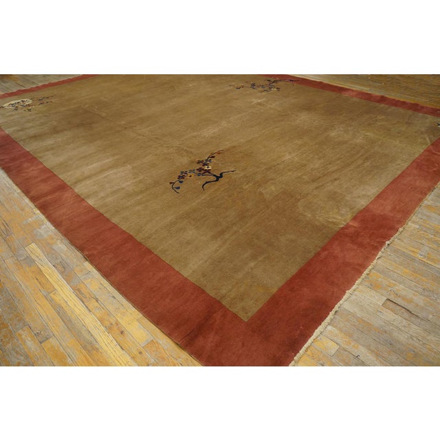 1920s Antique Art Deco Handwoven Traditional Rug With Simplified Fantastic Detail Floral For Sale - Image 5 of 12
