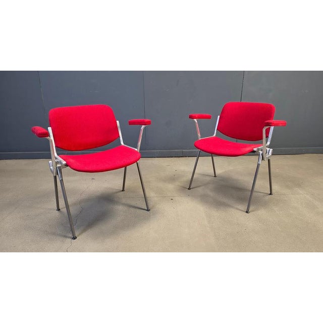 Metal Vintage DSC 106 Side Chairs by Giancarlo Piretti for Castelli, 1970s, Set of 6 For Sale - Image 7 of 18