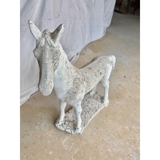 French 20th Century French Concrete Horse Garden Statue For Sale - Image 3 of 12