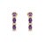 Contemporary Amethyst & Cz Huggies Hoops Studs | Dainty Hoop Birthstone Earrings for Woman, A Pair For Sale - Image 3 of 3