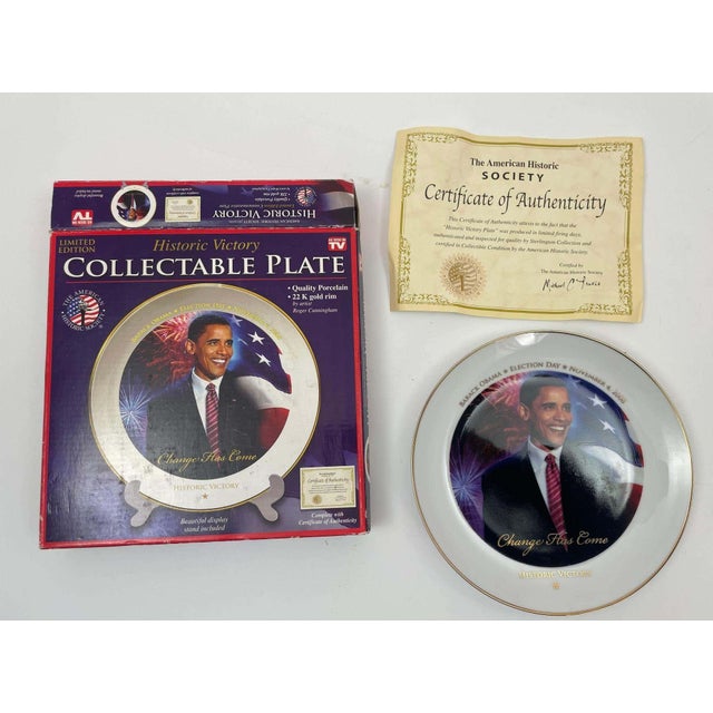 Barack Obama Historic Victory Collectible Plate Limited Edition 2008 For Sale - Image 9 of 14