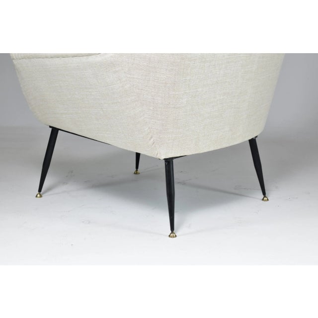 Restored Italian Mid-Century Modern Wingback Armchair, 1950s Design For Sale - Image 11 of 12