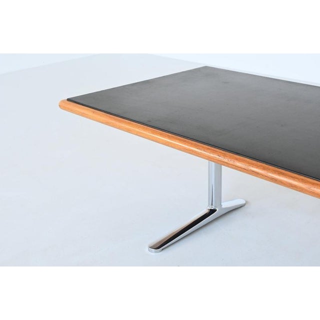 1970s Leather and Oak Writing Desk by Warren Platner for Knoll, USA, 1970s For Sale - Image 5 of 17