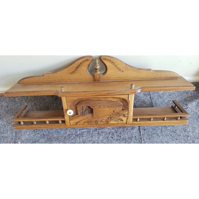 Vintage Handcrafted Carved Pine Wall Cabinet by Brabant For Sale In Washington DC - Image 6 of 9