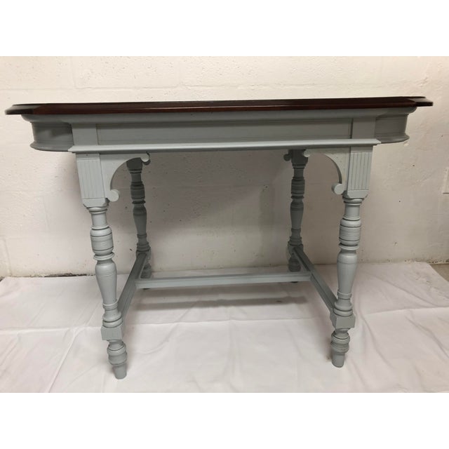 Italian 19th Century Italian Polished Rosewood Veneer on Top With Painted Wood Base For Sale - Image 3 of 9