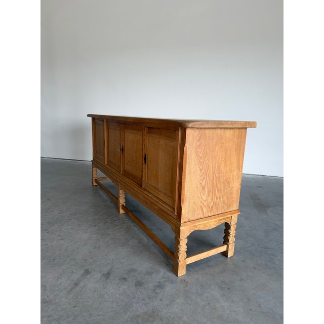 Henning Kjaernulf Mid Century Danish Oak Henning Kjaernulf Style Credenza For Sale - Image 4 of 12