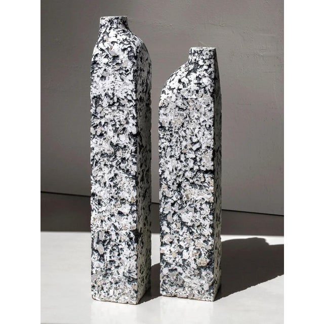 Sculpture Materials Cast Stone Sculptural Vases by Donatas Zukauskas, Set of 2 For Sale - Image 7 of 9