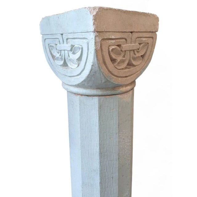 Byzantine Revival Architectural style concrete pillar and capital (sold together). Reclaimed from San Francisco's historic...