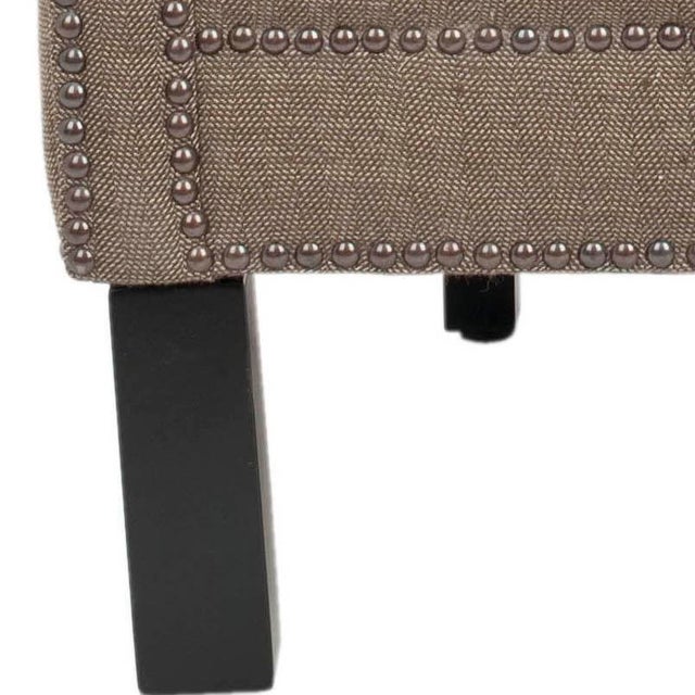 Armchair & Brass nailheads in Brown & Java For Sale - Image 4 of 6