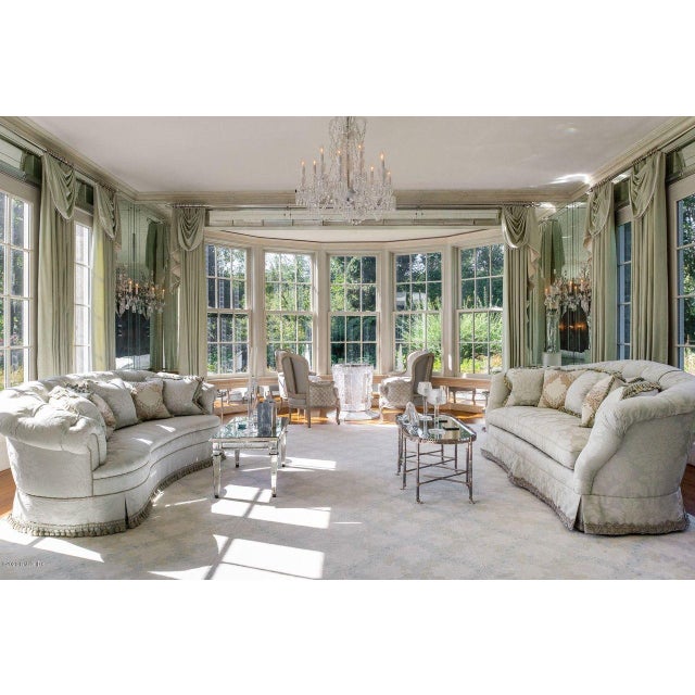 Dove Gray Louis XV Style, Bergère Chairs, Grey Painted Wood, Fabric, France, 1890 For Sale - Image 8 of 18