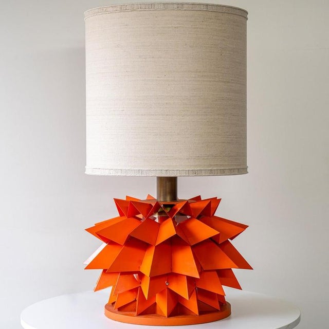 Sculptural Orange Table Lamp by R. Houben, 1970 For Sale - Image 12 of 12