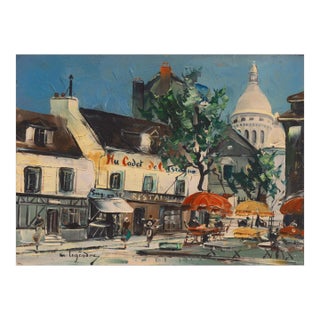 'Place Du Tertre' Maurice Louis Legendre, French Impressionism, Sacré-Cœur, Montmartre, School of Paris For Sale