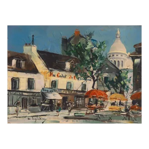 'Place Du Tertre' Maurice Louis Legendre, French Impressionism, Sacré-Cœur, Montmartre, School of Paris