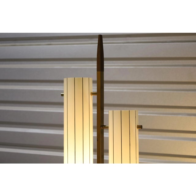 Wood 1970s Mid-Century Modern Brass and Walnut Floor Lamp For Sale - Image 7 of 12