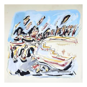 Unknown, Composition, Mixed Media on Cardboard, 1975