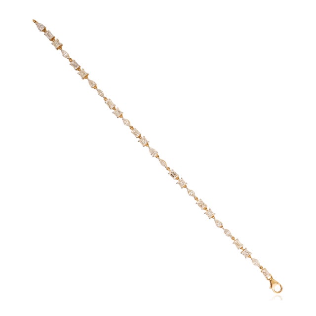 Not Yet Made - Made To Order Luxury 4.89 Ct Mixed Cut Diamond Bracelet in 18k Yellow Gold Fine Jewelry For Sale - Image 5 of 14