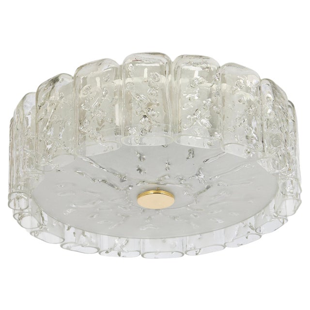 Glass Tubes Flushmount attributed to Doria, Germany, 1960s For Sale