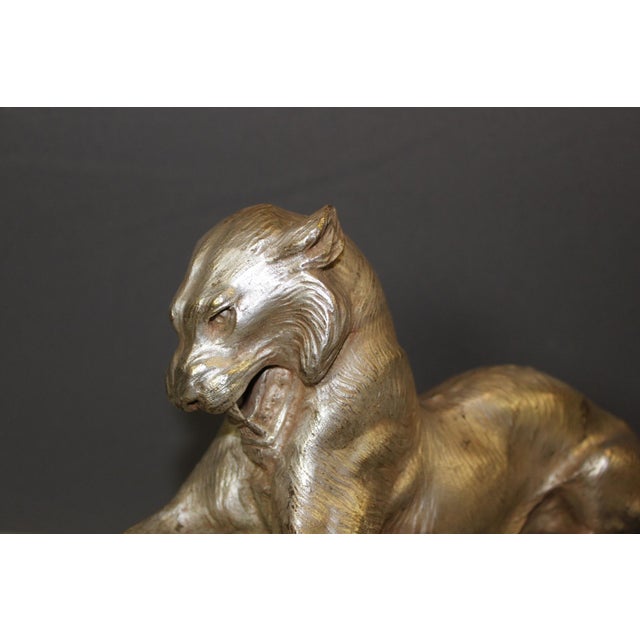 Silver-Plated Bronze Lioness, 1930s For Sale - Image 9 of 16