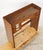 Mid Century Modern medium tone oak office desk with clean lines and geometric wood drawer pulls. It features six drawers...