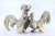 Silver Fighting Cocks with Reliefs, Set of 2, in Good conditions. Designed 1920 to 1949