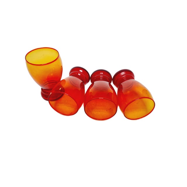Glass Postmodern Juice Set from Barbara Glassworks, Poland, 1970s, Set of 4 For Sale - Image 7 of 10