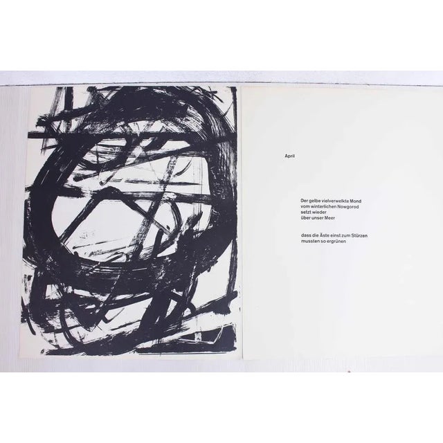 Lithograph by the Swiss artist Bernd Völkle 1963 This original lithograph entitled "April" was published at 100 copies for...